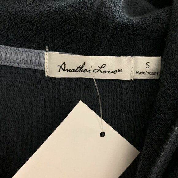 Another Love Womens Blue Striped Hooded Sweatshirt Long Sleeve Blouse - Picture 3 of 4